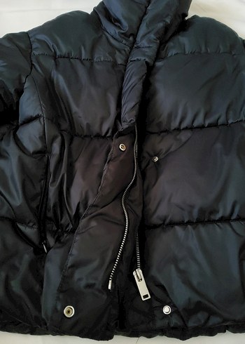 H&M Siyah Yüksek Yakalı Kadın Kışlık Mont XS/S - Görsel 7