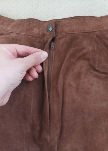 Gerçek Deri Süet Etek %100 Leather - Görsel 3