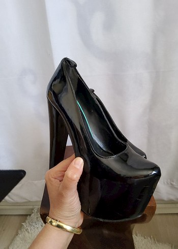 37 Beden siyah Renk Siyah Rugan Platform Topuklu Kadın Stiletto