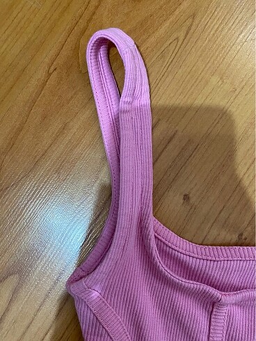 xs Beden pembe Renk DeFacto U YAKA ASKILI KADIN CROP