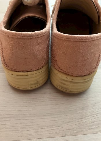 36 Beden pembe Renk Pembe Süet Bağcıklı Kadın Sneakers
