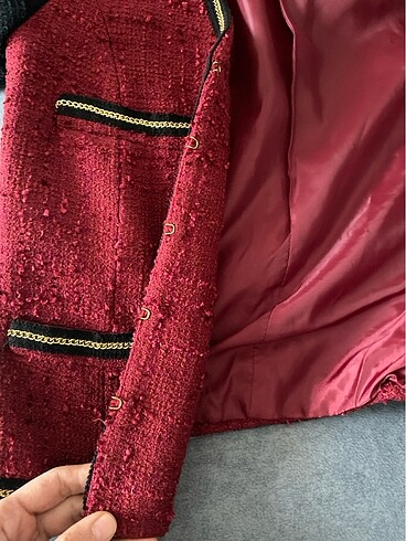 s Beden bordo Renk Mango mini ceket