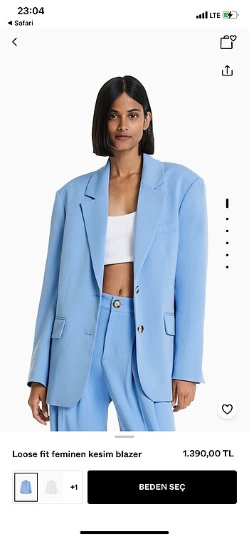 Bershka mavi blazer ceket