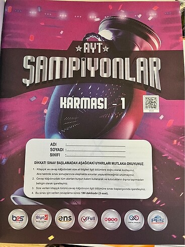  Şampiyonlar Karması AYT Deneme Seti