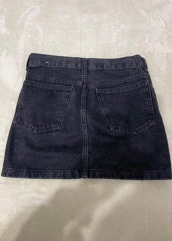 xs Beden Mango Siyah Denim Mini Etek