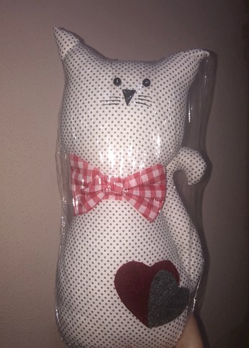 Kırmızı Papyonlu Kedi Figürlü Kapı Durdurucu - Görsel 3