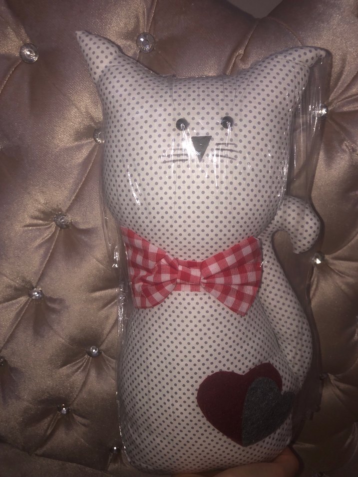 Kırmızı Papyonlu Kedi Figürlü Kapı Durdurucu - Görsel 2