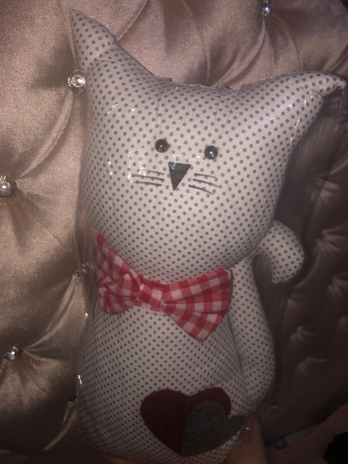 Kırmızı Papyonlu Kedi Figürlü Kapı Durdurucu - Görsel 4