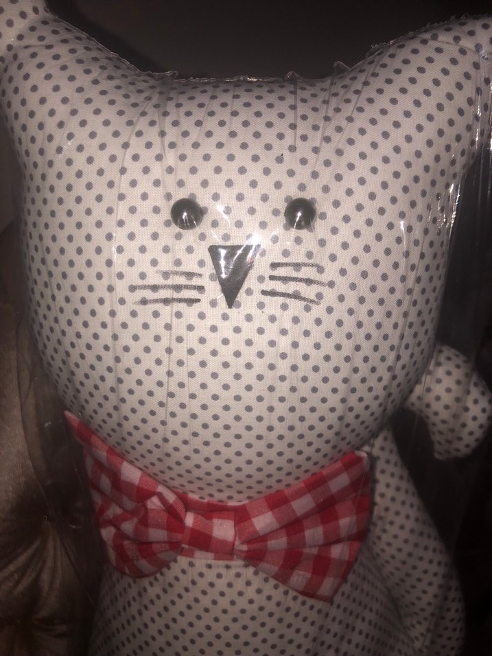 Kırmızı Papyonlu Kedi Figürlü Kapı Durdurucu - Görsel 5