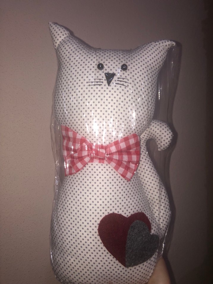 Kırmızı Papyonlu Kedi Figürlü Kapı Durdurucu - Görsel 3