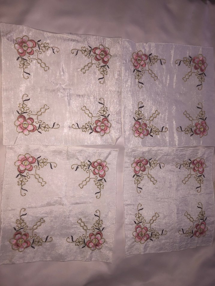 Nakışlı Beyaz Fiskos Raf Örtüsü - Görsel 2