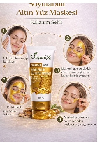 Organix Altın Soyulabilir Yüz Maskesi 150ml - Görsel 2