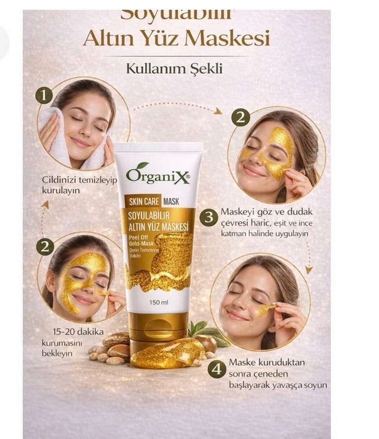 Organix Altın Soyulabilir Yüz Maskesi 150ml - Görsel 2
