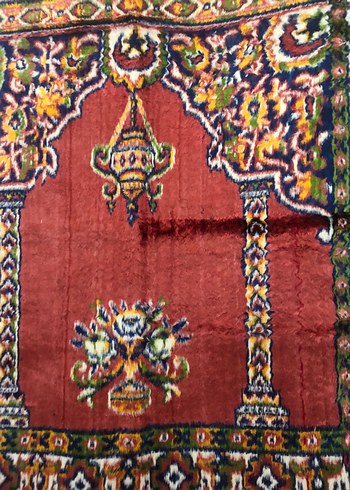 Renkli İşlemeli Geleneksel Halı Kilim Seccade - Görsel 4