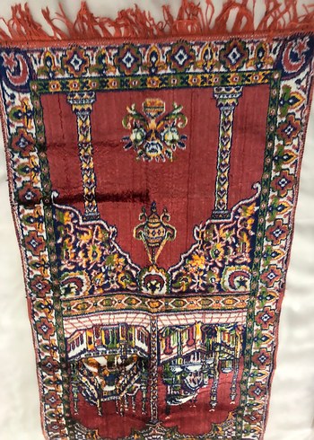 Renkli İşlemeli Geleneksel Halı Kilim Seccade - Görsel 6