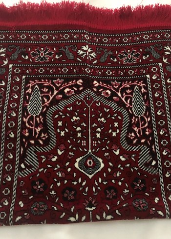 Bordo Nakışlı Halı Kilim Seccade - Görsel 2