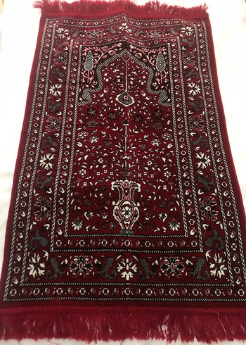 Bordo Nakışlı Halı Kilim Seccade - Görsel 3