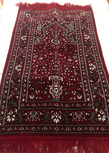 Bordo Nakışlı Halı Kilim Seccade - Görsel 4