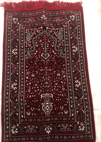 Bordo Nakışlı Halı Kilim Seccade - Görsel 5