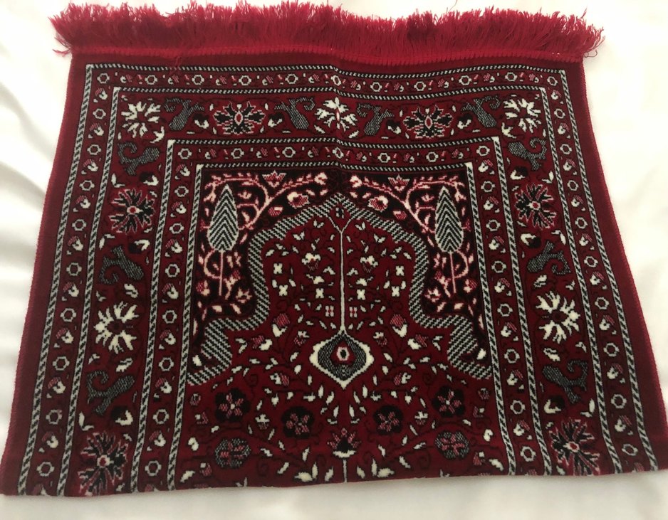 Bordo Nakışlı  Halı Kilim Seccade - Görsel 2