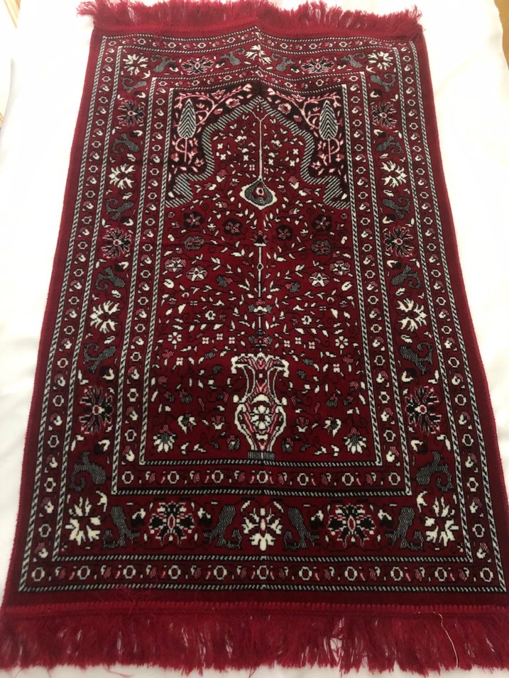 Bordo Nakışlı  Halı Kilim Seccade - Görsel 3