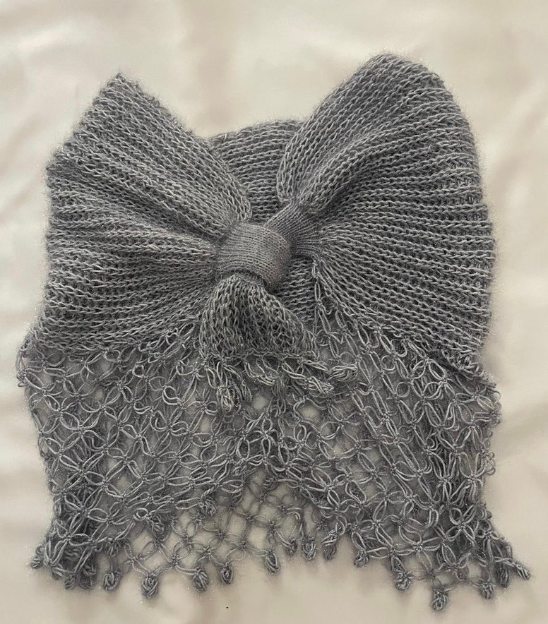 Gri Örgü Kadın Şal - Görsel 2