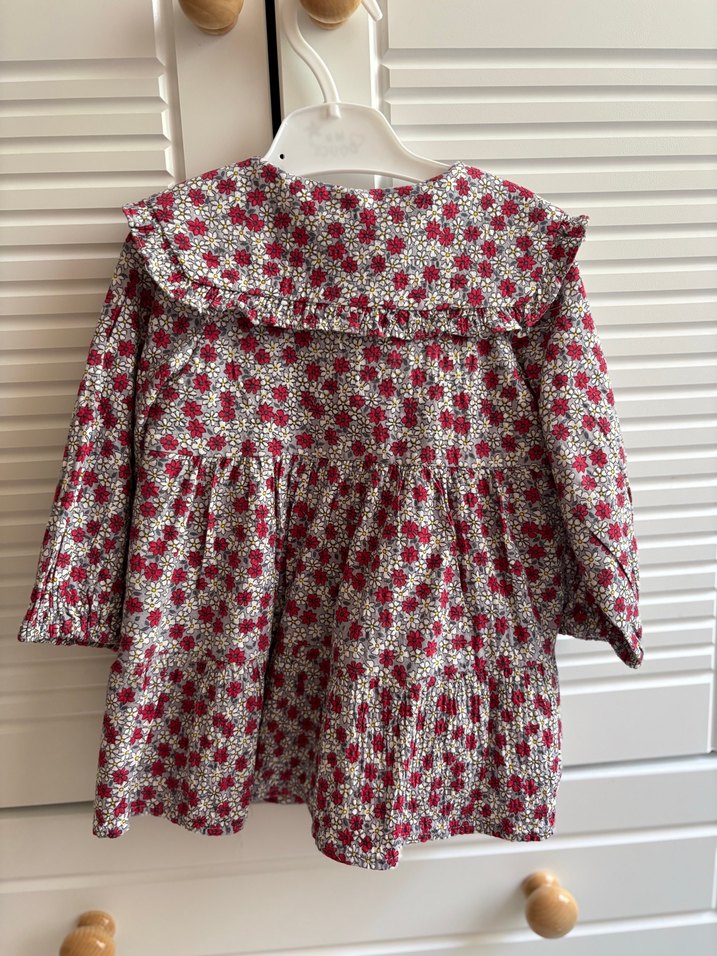 Yaka detaylı kız bebek elbise - Görsel 3