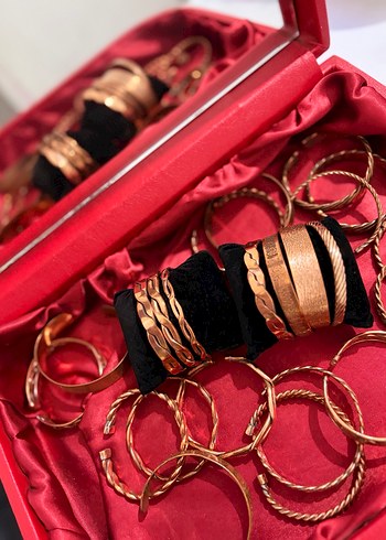 Saf bakır bileklik ve yüzük/ küpe modelleri - Görsel 4