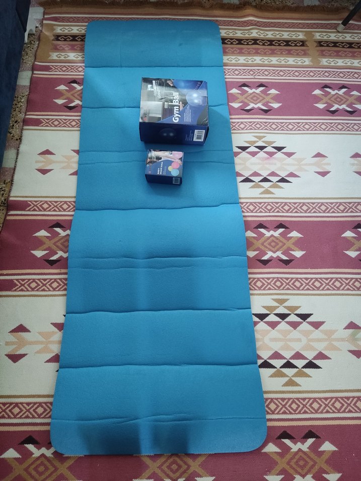 Renkli Baskılı Pilates Topu - Mavi - Görsel 3