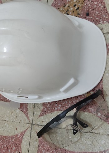 Diger Beyaz Motosiklet Kaskı inşaat kaketi ve gözlük - Görsel 4