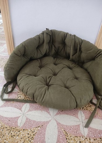 Zara Home Haki Yuvarlak Kalın Oturma Minderi