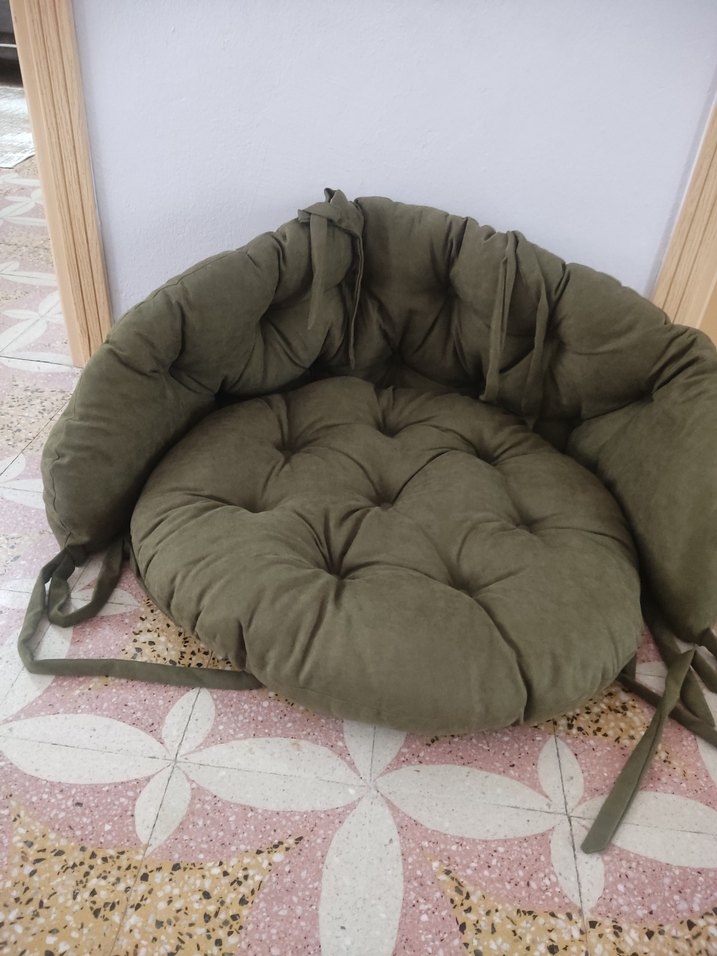 Haki Yuvarlak Kalın Oturma Minderi - Görsel 2