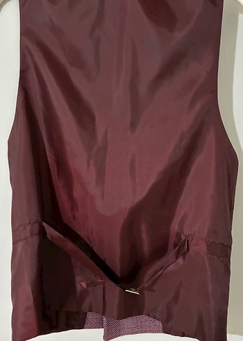 Bordo Düğmeli Erkek Yelek ve Ceket TAKIM - Görsel 2