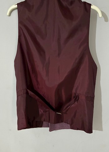 Bordo Düğmeli Erkek Yelek ve Ceket TAKIM - Görsel 3