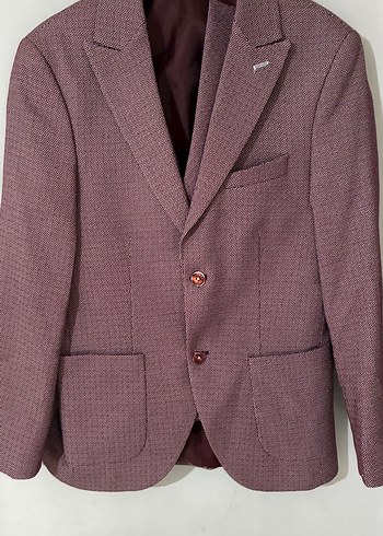 Bordo Düğmeli Erkek Yelek ve Ceket TAKIM - Görsel 4