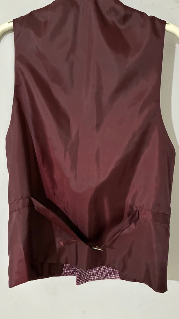 Bordo Düğmeli Erkek Yelek ve Ceket TAKIM - Görsel 2