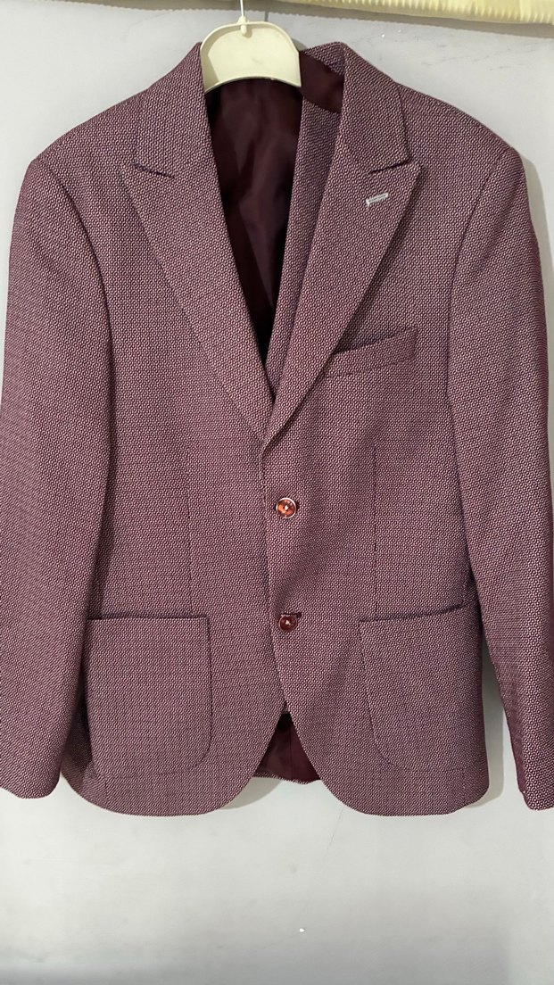 Bordo Düğmeli Erkek Yelek ve Ceket TAKIM - Görsel 4