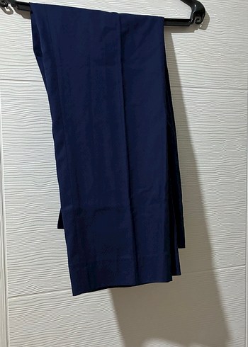 Erkek Lacivert Parlak Rahat Kesim Pantolon - Görsel 2