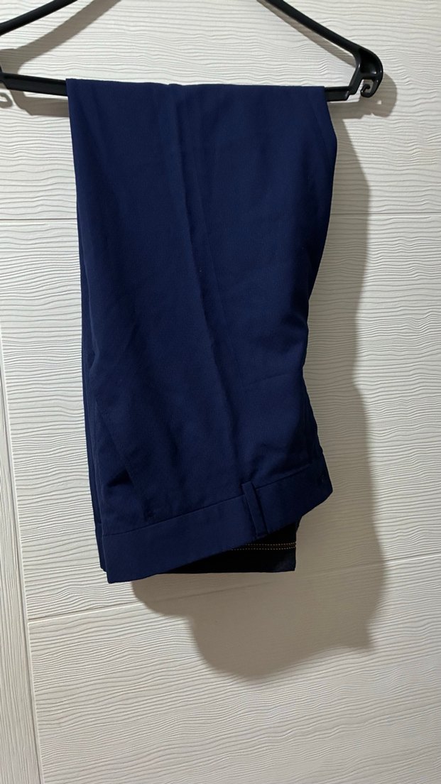 Erkek Lacivert Parlak Rahat Kesim Pantolon - Görsel 3