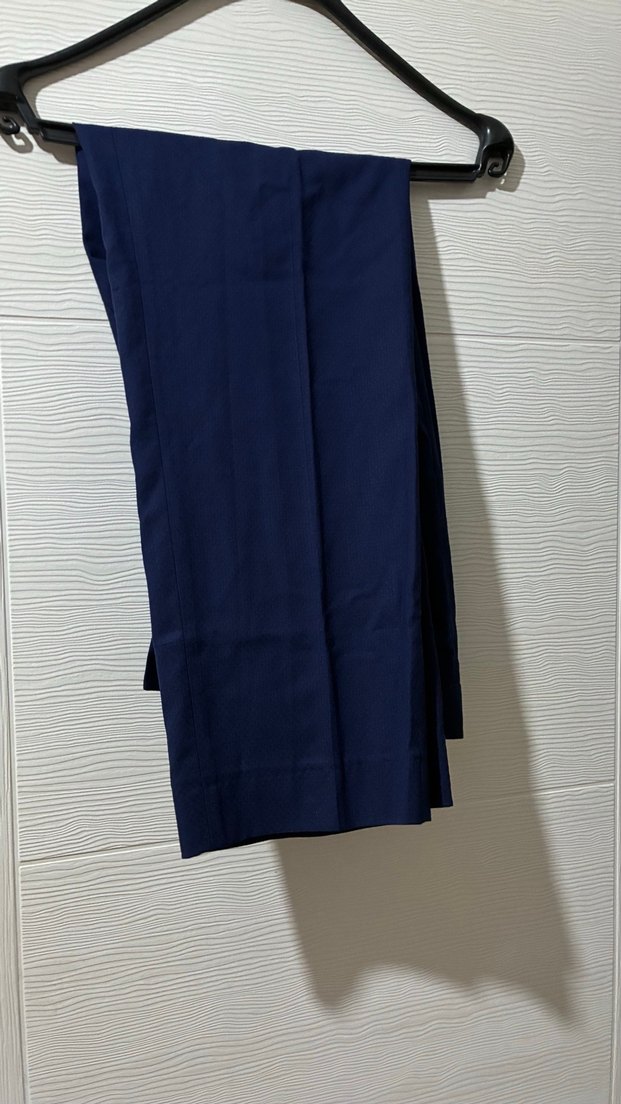 Erkek Lacivert Parlak Rahat Kesim Pantolon - Görsel 2