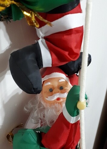 Beden pembe Renk Merdivene tırmanan üç Noel Baba