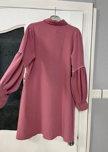 42 Beden Uzun Kollu Pembe Bohem Tunik