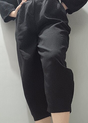 Diğer Midi Boy Siyah Kumaş Pantolon