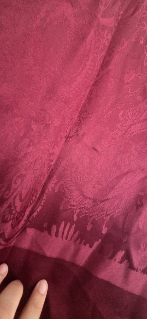 Bordo Dökümlü Kadın Şal - Görsel 4