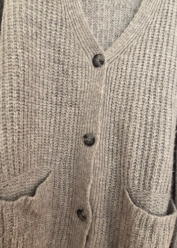 Gri Örgü Hırka - Görsel 3