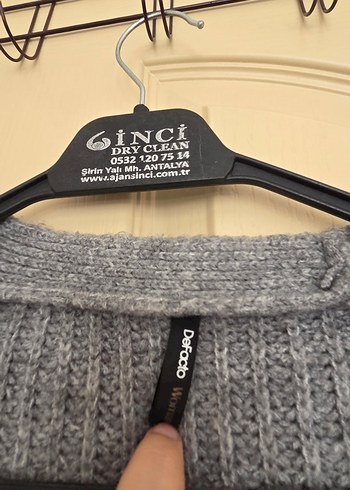 Gri Örgü Hırka - Görsel 5