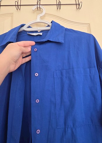 Saks mavisi gömlek - Görsel 2