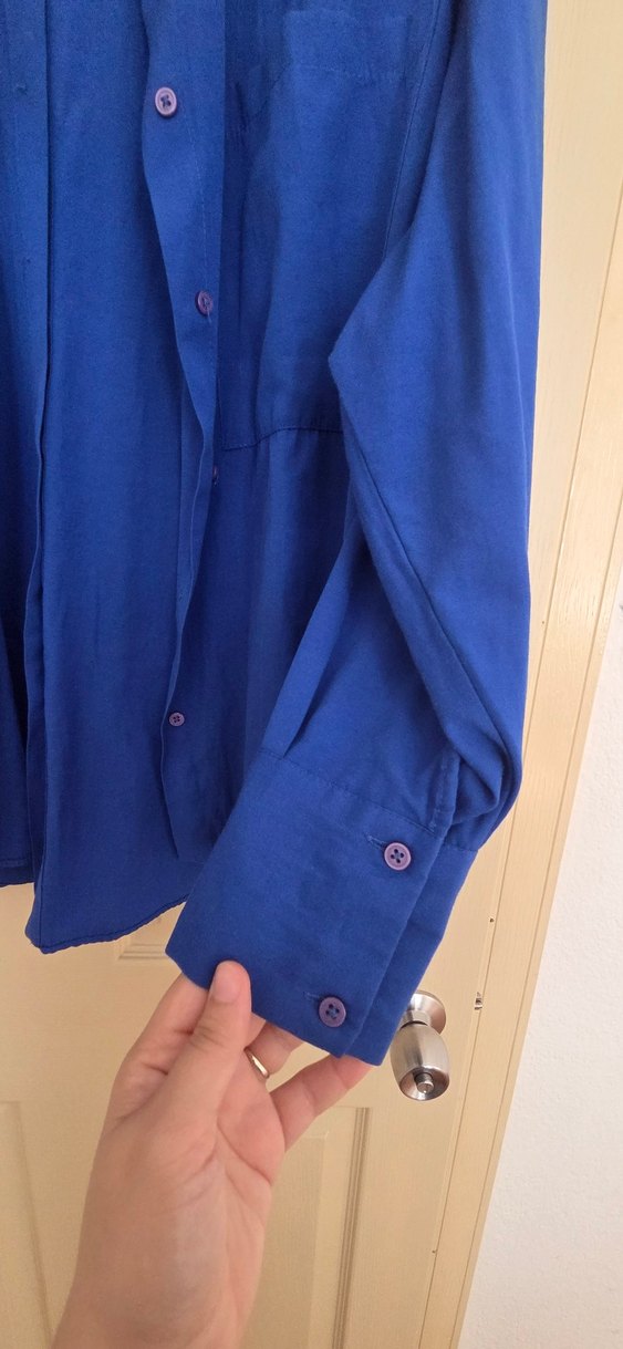 Saks mavisi gömlek - Görsel 4