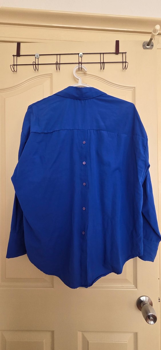 Saks mavisi gömlek - Görsel 3