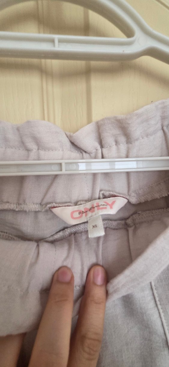 Bej Keten Mini Şort - Görsel 4